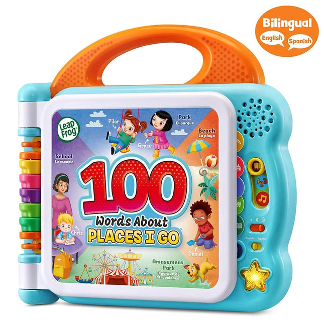 LeapFrog 100 Words About Places I Go Learning Book, Pre School for Kids, Musical Learning Toy With Objects and People, Educational Toy With Facts and Sound Effects, Ages 18 Months +