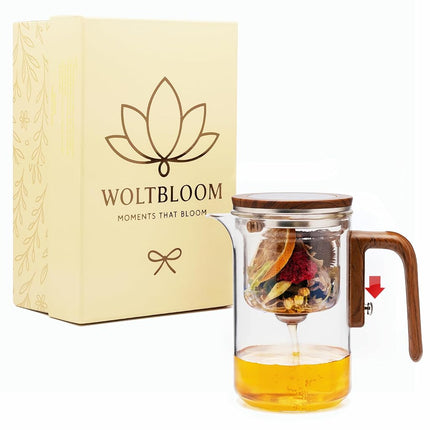 WOLTBLOOM Enchanti Tea Pot - Modern Glass Infuser 