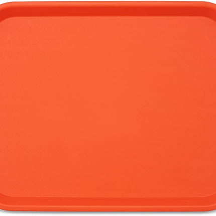 Carlisle FoodService Products Bandeja de Cafetería de Comida Rápida con Superficie Estampada para Cafeterías, Comida Rápida y Comedores, Plástico, 14" x 18", Naranja, (Paquete de 12)