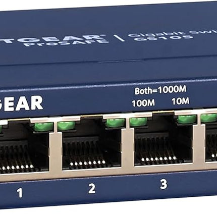 NETGEAR GS105, 5 Port Gigabit Ethernet Network Switch, Ethernet Splitter, Hub