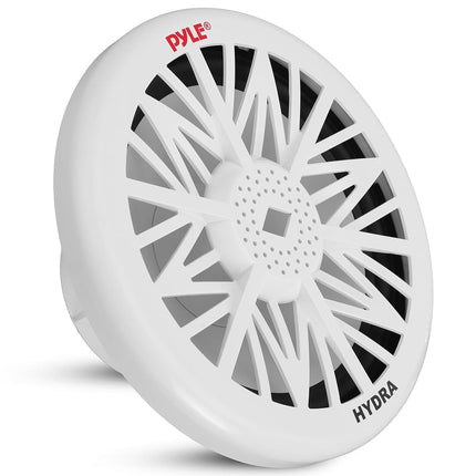 Caisson de basses audio marin extérieur Pyle - Haut-parleur de graves étanche blanc 600 watts 12 pouces pour système audio marin, montage sous le casque ou dans un boîtier sur petit bateau, véhicule marin PLMRW12