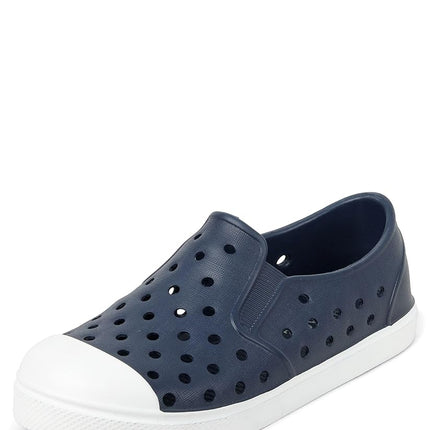 The Children's Place Boy's Slip on Water Play Sneakers Sandal, Navy Perforated, 4 Big Kid