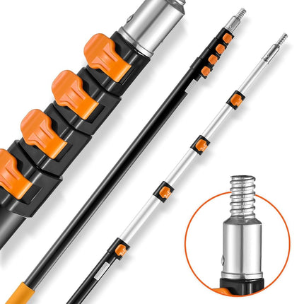 VEVOR Telescoping Pole, 7 to 30 FT Pole, Extension Multi-Purpose Pole, Sturdy Aluminum Alloy Paint Extendable Pole with Flip-Lock Design, Telescopic Pole for Painting, Dusting and Cleaning