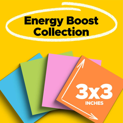 Post-it Super Sticky Notes, 3 in x 3 in, Rio de Janeiro, 70 Sheets/Pad, 24 Pads Cabinet Pack, Blue, Pink, Yellow 90feuilles � Post-it Notes 3 In X 3 In, Rio de Janeiro Collection, 70 Sheets/Pad, 24 Pads Cabinet Pack, 90 Sheets, 30 mm, 30 mm)
