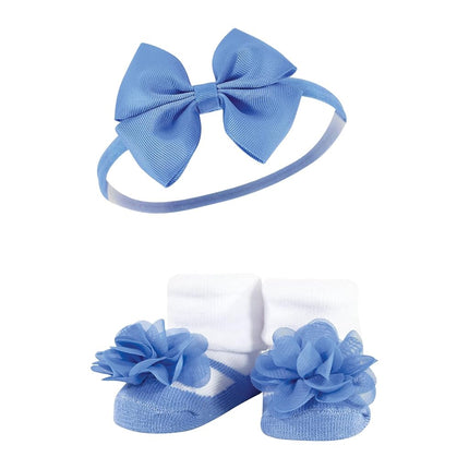 Hudson Baby Girl's Headband and Socks Giftset, Wildflower, One Size
