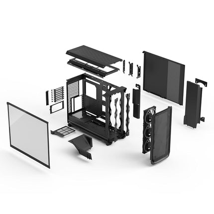 Fractal Design Meshify 3 XL Black RGB Tempered Glass Light Tint - Mesh Front Panel - Three ARGB Momentum 14 Gen 2 Fans Included - Spacious Interior - GPU up to 512mm - E-ATX/ATX/mATX Support