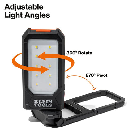 Klein Tools 56079 Slim Rechargeable Personal Work Light, 500-Lumen, Magnetic LED Portable Flashlight, 360-Degree Rotation and Carabiner, USB-C Rechargeable Inspection Light