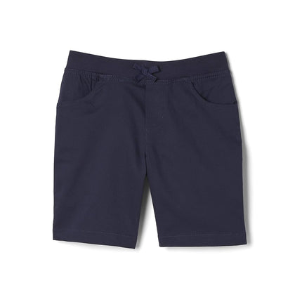 French Toast Girls' Big Pull-On Cotton Twill Shorts with Pockets, Navy, 18-19 Plus