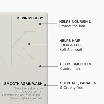 KEVIN.MURPHY SMOOTH.AGAIN.WASH Frizz Control Shampoo, Thick Hair, 250ml