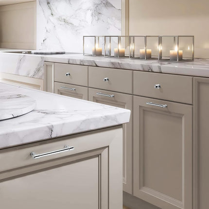 Khtumeware 10 Pack 1 Inch Polished Chrome Kitchen Cabinet Knobs - Dresser Drawer Ball Knobs - Cabinet Hardware Zinc for Drawers
