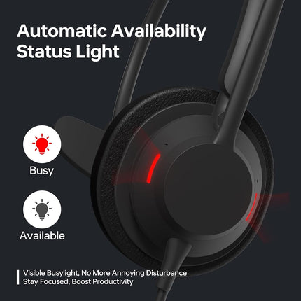 Blucalm Wired Headset with Mic for Work, Single on Ear Headset