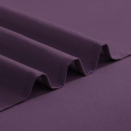 Elegant Comfort Luxurious 1500 Premium Hotel Quality Microfiber Three Line Embroidered Softest 5-Piece Bed Sheet Set, Wrinkle and Fade Resistant, Split King, Purple