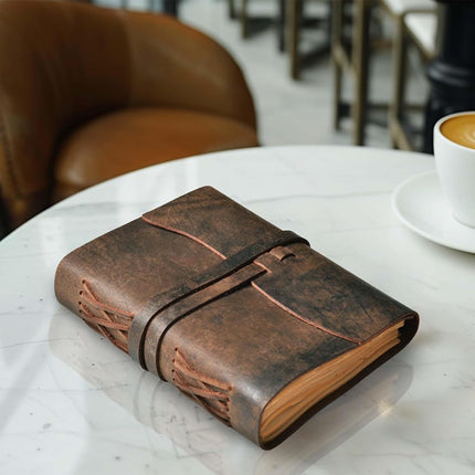 LEATHER VILLAGE Leather Bound Journal - Dark Brown, 11.5"X8.50", 220 Pages