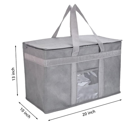 Yalin XXL Large Insulated Cooler Bag, Styrofoam Cooler of Keep Food Hot or Cold, Reusable Double Zipper Food Delivery Bag for Grocery Shopping, 20" W x 13" H x 10" D (Grey, XXL)