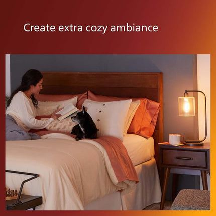 Philips LED Vintage Flicker-Free Amber Straight ST19, Dimmable, Eyecomfort Technology, 700 Lumen, Amber Light(2000K), 8.8W=75W, Title 20 Certified, E26 Base, 2-Pack, (565969)
