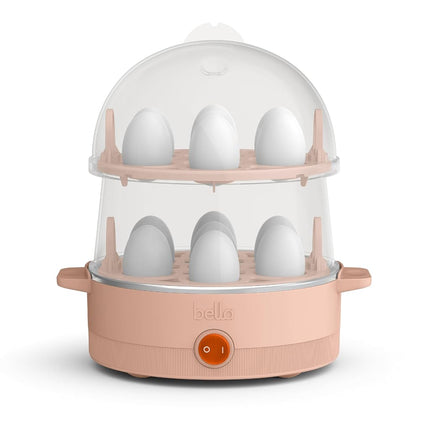 bella Electric Egg Cooker, 14 Eggs Capacity Tray, Double Stack, for Poached, Scrambled, Hard, Medium & Soft Boiled Eggs, Omelets and Steamed Dumplings, Auto Shutoff, 360 Watt, Oatmilk