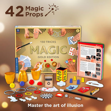 Thames & Kosmos Magic: Gold Edition, Kit to Learn 150 Magic Tricks, Contains 42 Magic Props, Magic Set for Adults and Kids, Age 8+