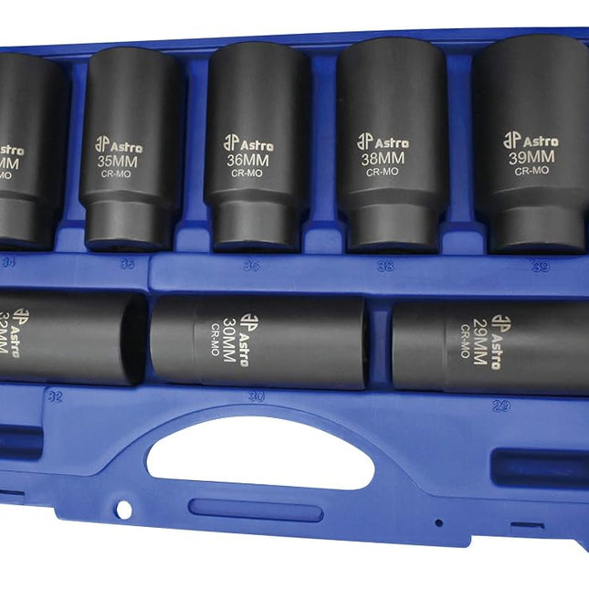Astro Pneumatic Tool 78866 6 Point Axle Nut Socket Set 8 Pieces