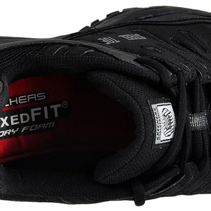 Skechers Men's Cankton Steel Toe Construction Shoe - Electrical Hazard Rated, Memory Foam, Black/Charcoal, 11.5