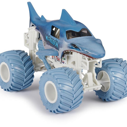 Monster Jam, Official Megalodon Monster Truck, Collector Die-Cast Vehicle, 1:24 Scale, Kids’ Toys for Boys and Girls Aged 3 and up, Grey