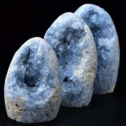 FZBHRO Large Blue Celestite Cluster Geode Healing Crystal Stone Collection Mineral Specimen Home Office Decor Meditation Gifts 1.7-2.2 Pound