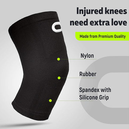 Genouillère de compression (paire) pour homme et femme – Pour la course, l'entraînement, l'haltérophilie et le sport – Soutien du genou pour le soulagement de la douleur au genou, les déchirures du ménisque et l'arthrite