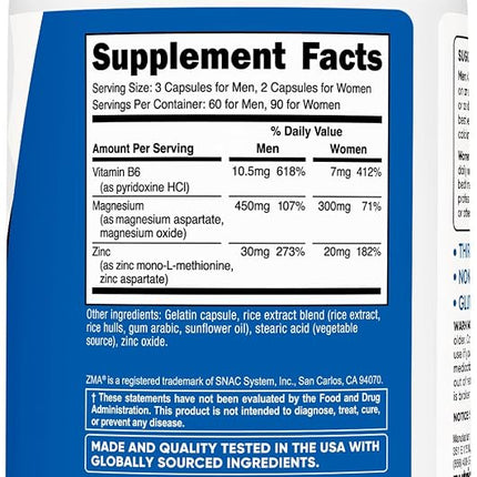 Nutricost ZMA 180 Capsules - Non-GMO and Gluten Free ZMA Supplement