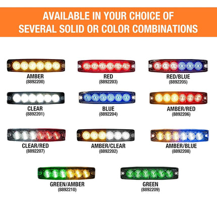 Buyers Products 8892201 Lumière Stroboscopique LED Claire 5", 6 LEDs, 23 Modes de Flash, Boîtier en Aluminium, Feux de Balisage Pour Véhicules Utilitaires