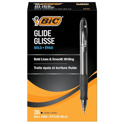 BIC Velocity Bold Retractable Ballpoint Pen, Bold Point (1.6mm), Black, 36-Count