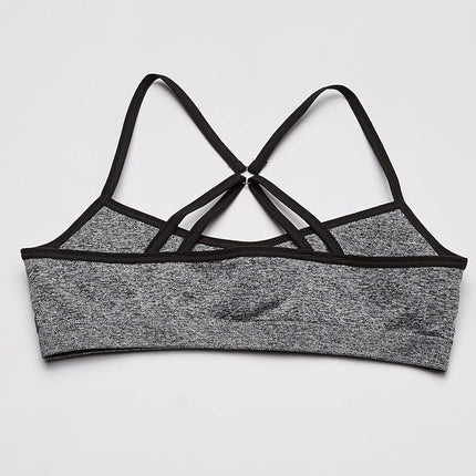 Hanes Lot de 2 brassières de sport sans coutures ComfortFlex Fit pour grandes filles, dos nageur, gris chiné/noir, grande taille