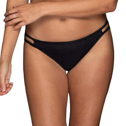 Vanity Fair Women's Illumination String Bikini Panty 18108 Style Underwear, Midnight Black, S