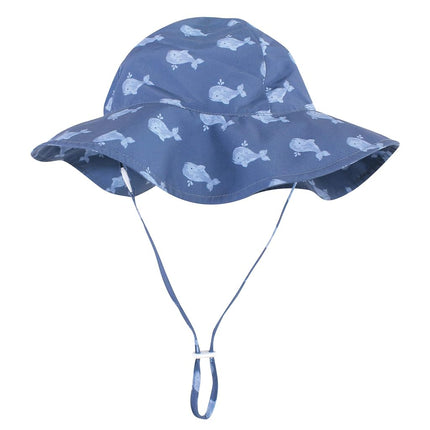 Chapeau de soleil pour bébé fille Hudson Baby, baleine bleu foncé, 2-4T