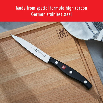 ZWILLING Twin Signature 4-inch Paring Knife, Razor-Sharp, Made in Company-Owned German Factory with Special Formula Steel Perfected for Almost 300 Years, Dishwasher Safe