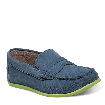 Florsheim Jasper Driver Jr Loafer, Blue-Lime-Suede, 2.5 UK