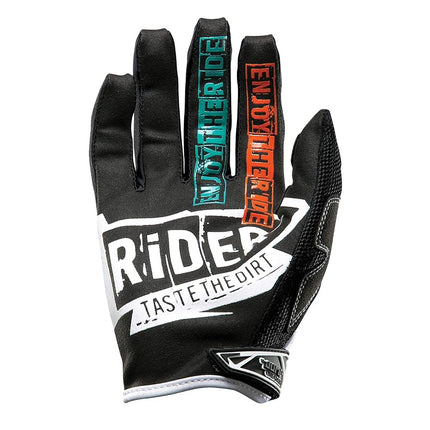 Guantes O'Neal Jump con gráficos Crank (Negro/Multicolor, Talla 11)