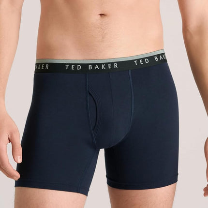 Ted Baker Men's Standard 4 Pack Cotton Stretch Boxer Briefs, Castlerock/Palms/Iceberg Green/Sky, Small