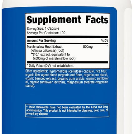 Nutricost Marshmallow Root 500mg, 120 Vegetarian Capsules - Gluten Free & Non-GMO