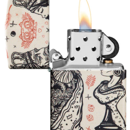 Zippo Windproof Lighter, Chess, 540°, Colour Image, Refillable, Reusable, Windproof Design, Gift Box, Made in USA