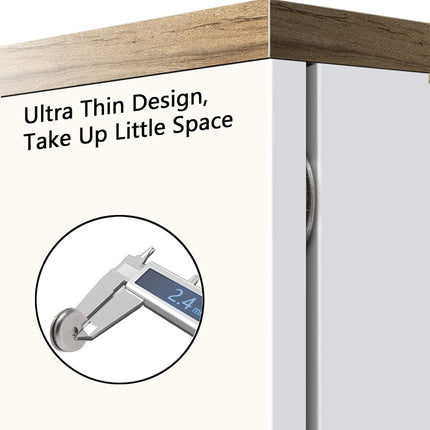 Mousike Magnetic Door Catch Ultra Thin Cabinet Magnets Stainless Steel Drawer Magnet Catch for Sliding Door Closure Kitchen Cabinet Cupboard Closet Closer (D15-12)