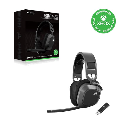 Corsair HS80 MAX Wireless Xbox Gaming Headset with Bluetooth � Dolby Atmos � Broadcast Quality Microphone � iCUE Compatible � Xbox, PC, Mac, Mobile � Steel Grey