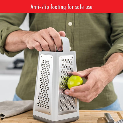 ZWILLING Z-Cut Tower Multifunctional Box Grater - Faster Grating Technology, Cheese Zester, Garlic Slicer, Rasp and More