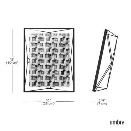 Umbra Prisma Picture Frame, Floating Metal Wall Mount, 8x10, Black