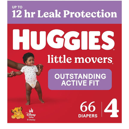 Baby Diapers Size 4, 66 Ct, Huggies Little Movers
