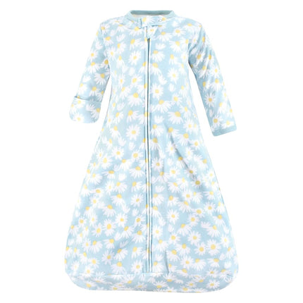 Hudson Baby Unisex Baby Cotton Long-Sleeve Wearable Sleeping Bag, Sack, Blanket, Mixed Daisy, 0-3 Months
