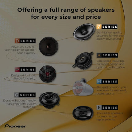 Altavoces coaxiales de rango completo de 2 vías PIONEER TS-Z65F de 6.5"