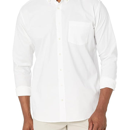 IZOD Uniform Men's Young Long Sleeve Button-Down Oxford Shirt, White, Small