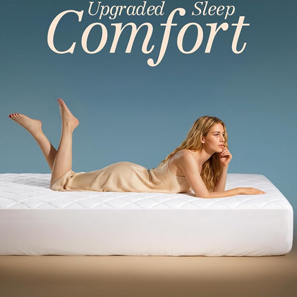 Quilted Mattress Topper, King size fits 40cm deep, Soft Mattress Pad