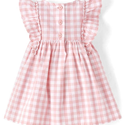 The Children's Place Robe habillée à volants pour bébé fille et nouveau-né, vichy pétale de rose, 3-6 mois