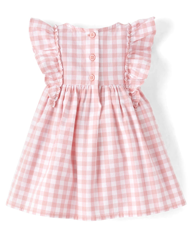 The Children's Place Baby Girls' and Newborn Ruffle Dressy Dress, Rose Petal Gingham, 3-6 Months