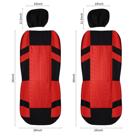 VarCozy Car Seat Covers Front Pair,Universal Cloth Front Seat Covers for Car,Breathable and Washable Seat Covers for SUV, Sedan, Van, Automotive Interior Covers, Airbag Compatible, Black&Red